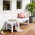 thumbnail image 5 of kaleemen 2-Person Outdoor Bench,Weatherproof Poly Lumber Patio Backless Bench for Yard, Porch and Park, White, 5 of 7