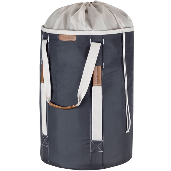 CleverMade Collapsible Carrying Handles Laundry Baskets, Charcoal