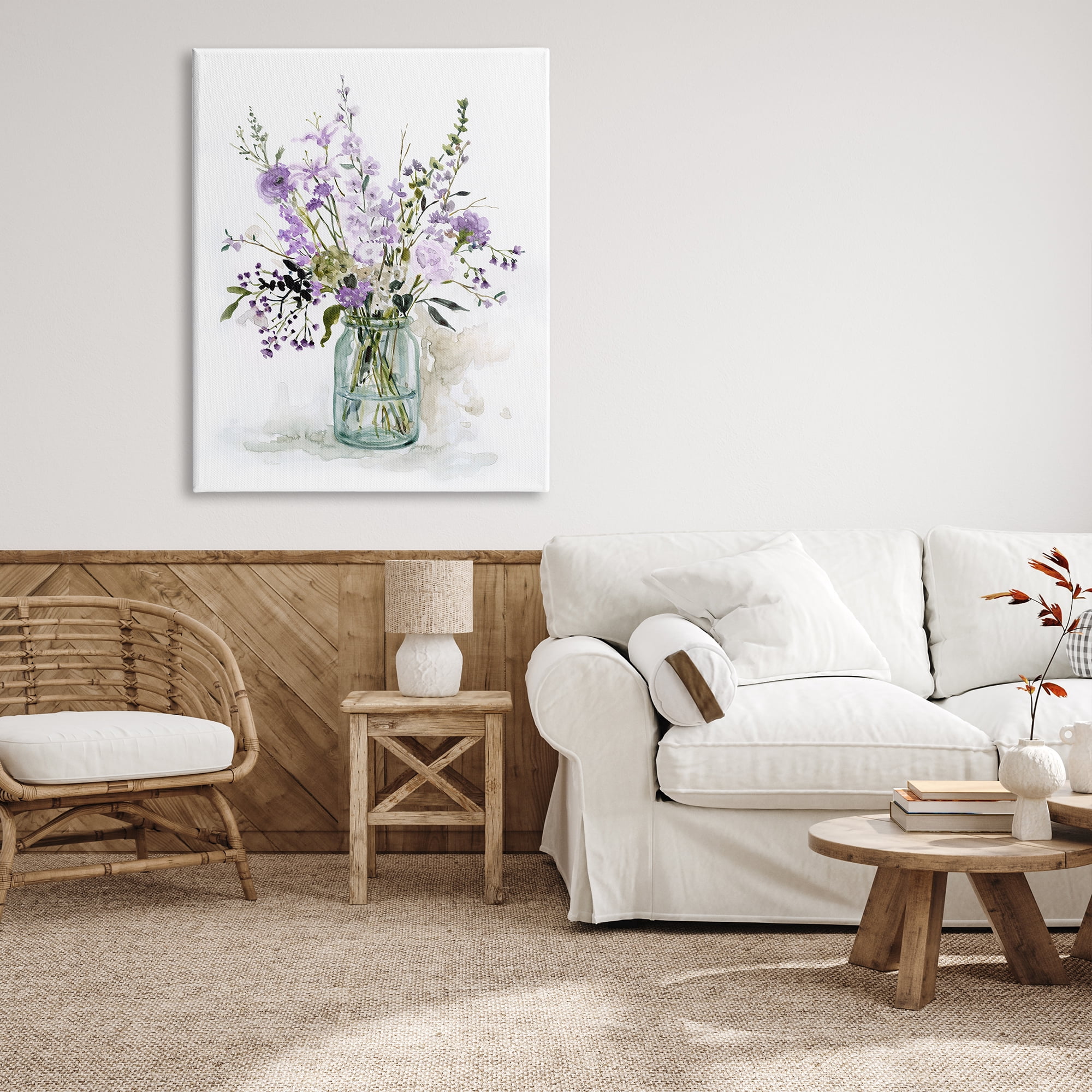 Stupell Industries Mixed Purple Botanicals Traditional Flower Arrangement Painting Graphic Art Gallery Wrapped Canvas Print Wall Art, Design by Carol Robinson
