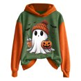 thumbnail image 2 of GuzomFashion Womens Army Green Hall-oween Hoodie - Ghost Pumpkin Bat Graphic, 100% Polyester, S-XXXXXL,Size M, 2 of 5