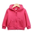 thumbnail image 3 of GYRATEDREAM Zip up Hoodie Kids Fleece Hooded Sweatshirts for Boys Girls Toddlers Hooded Full Zipper Jacket Shirt for 2-3Y Rose Red, 3 of 7