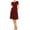 Burgundy, variant on Moa Collection Women's A-Line Dress Puff Sleeves and Keyhole Front Casual Chic with Side Pock