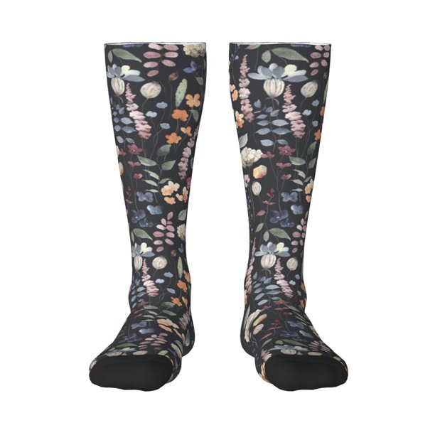Balery Wildflower Watercolor 1 Calcetines novedosos Calcetines deportivos Calcetines hasta la rodilla Calcetines de algodón Calcetines originales y geniales