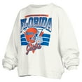 thumbnail image 2 of Women's Pressbox White Florida Gators Janice Retro Logo Oversized Pullover Sweatshirt, 2 of 3