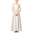 thumbnail image 1 of EGNMCR Robe Sans Manches à Col Rond pour Enfants Couleur Unie Cultiver Sa Morale Bas Personnage Décontracté Performance Fête Robe Combinaison Longue Jupe pour Enfants Fille Polyester Robe, 1 of 3