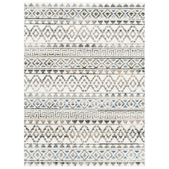 SAFAVIEH Sedona Brendanus Southwestern Area Rug, Ivory/Grey, 6' x 8'3"