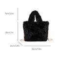 thumbnail image 3 of Bolso de hombro con cadena para mujer, bolso de mano borroso de moda, bolso informal para niña de otoño e invierno, 3 of 7