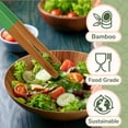 thumbnail image 4 of BambooMN Premium 7.9" Reusable Bamboo Kitchen "A" Toast Tongs For Cooking & Holding - Red - 3 Pieces, 4 of 4