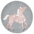 thumbnail image 2 of SAFAVIEH Carousel Kids Dalach Unicorn Area Rug, Grey/Pink, 3' x 3' Round, 2 of 3