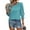 Light Blue, variant on QUNYINEY Puff 3/4 Sleeve Tshirts Shirts for Women Casual Solid Crew Neck Tops Loose Pullover Classic T-Shirt