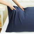 thumbnail image 5 of PiccoCasa Washed Microfiber Body Pillowcases Soft Envelope Navy Blue 20"x48", 5 of 7