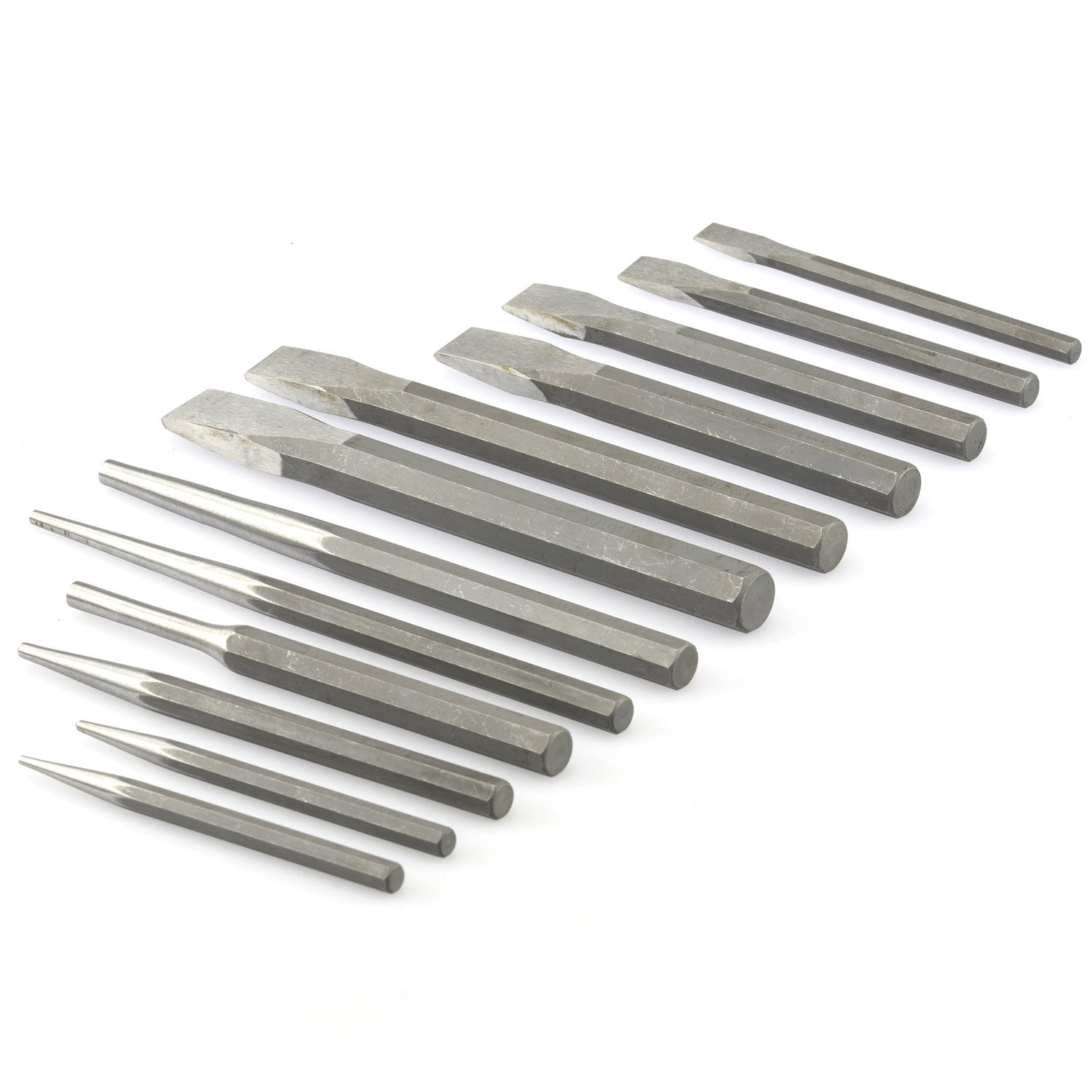 NEIKO 02623A 12 Piece Heavy Duty Punch  Chisel Set Cold Taper Center Pin 