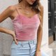 thumbnail image 2 of Playeras,Blusas y Tops,Ropa para Mujer Gimnasio Tank Tops Mujer Blusa corta de terciopelo con ombligo descubierto para mujer (Pink, M), 2 of 7