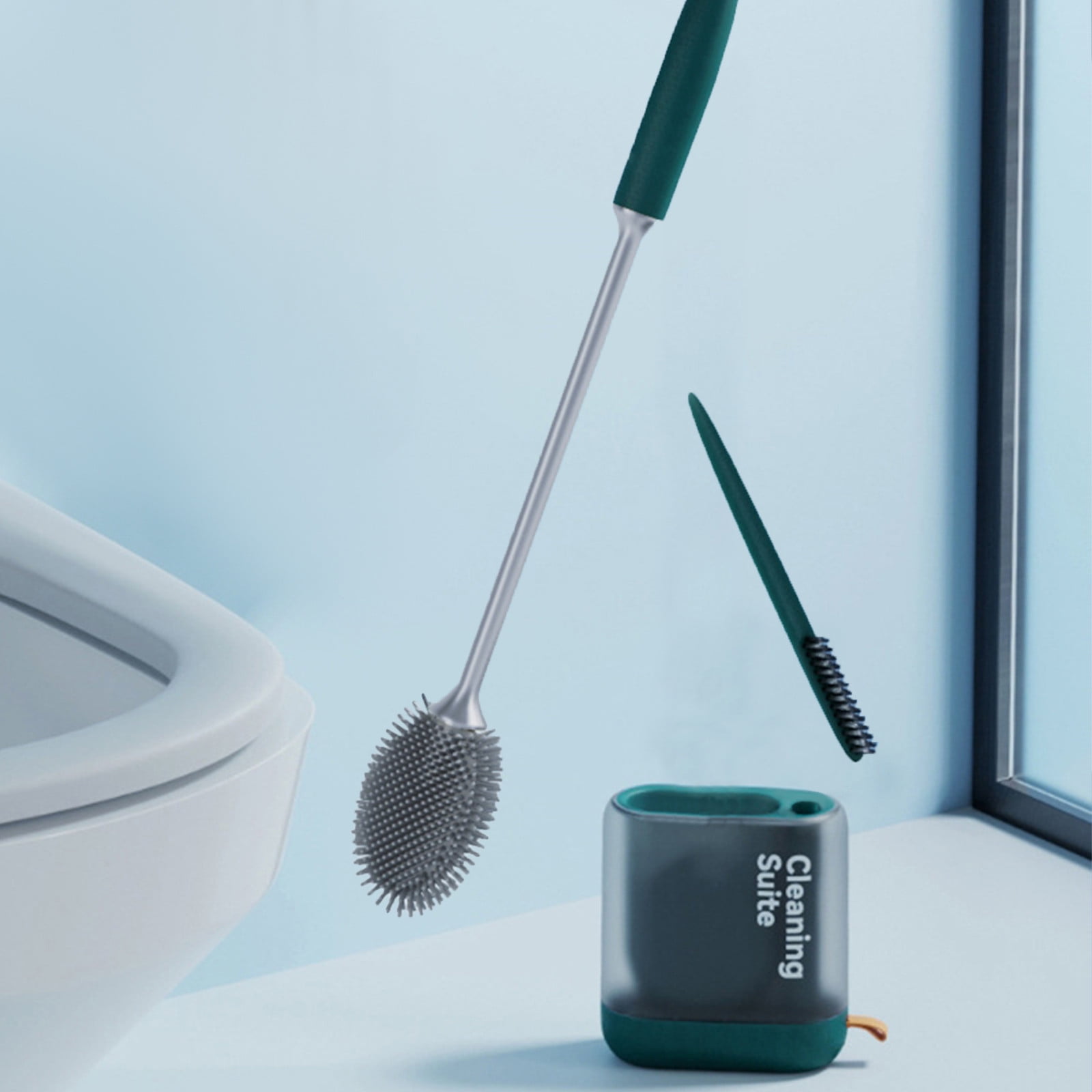 Recambio Escobillas De Baño Cepillo De Repuesto Negro Con Mango De Acero Inoxidable Escobillas Baño Recambios