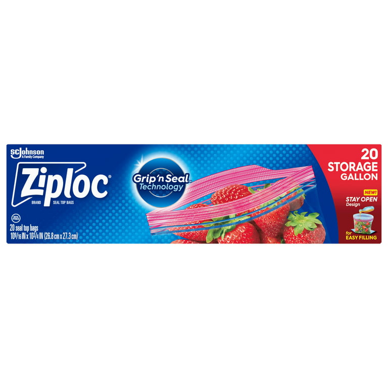 Ziploc Gallon Food Storage Bags, Grip 'n Seal Technology for Easier Grip,  Open, and Close, 38 Count, Holiday Designs, Packaging May Vary