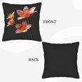 thumbnail image 6 of Set of 2 Decorative Throw Pillow Covers 18x18in - Elegant Dark Background with Vibrant Pink Flowers & Green Stems - Perfect for Couch Bed Car Decor, 6 of 8