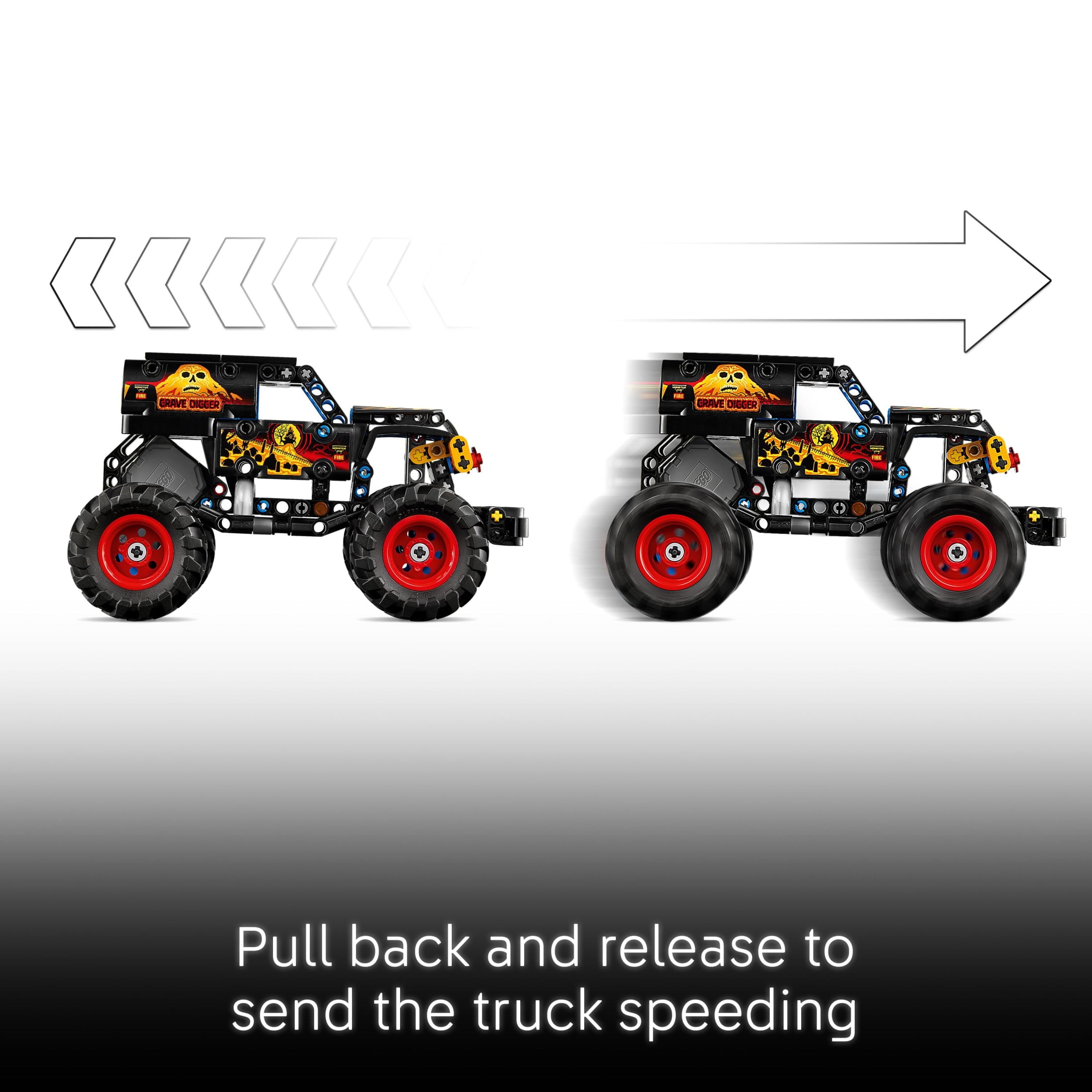 LEGO Technic Monster Jam Grave Digger Fire and Ice Building Toy for Boys & Girls - Monster Truck Toy W/Pull-Back Racing Action for Kids, Ages 7+ - Gift Idea for Birthdays - 42219