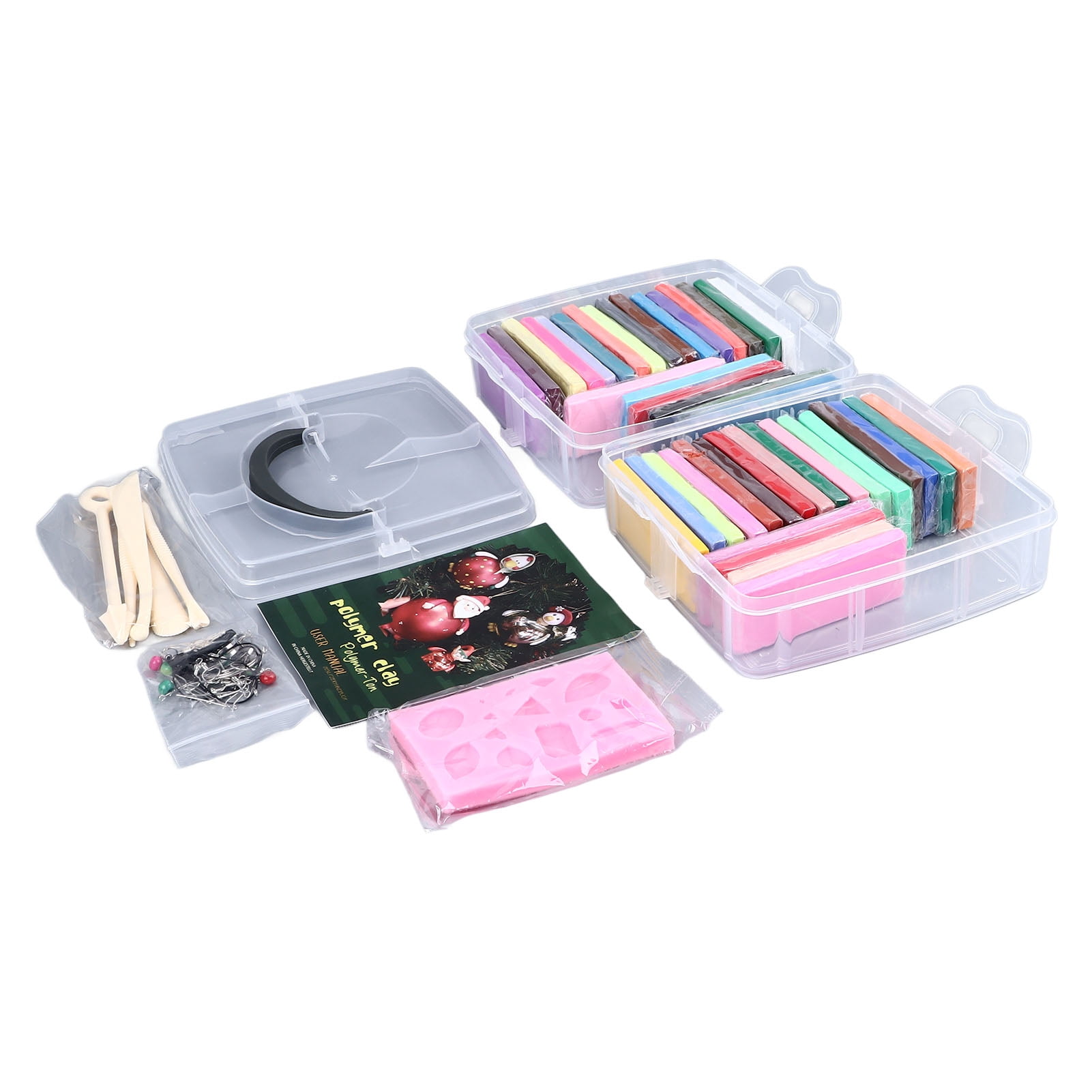 Kit d'Argile, Argile de Modélisation Légère 42 Couleurs Silicone pour Boucles d'Oreilles pour 3 Ans et Plus