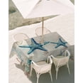 thumbnail image 3 of 54x80 Inch Outdoor Tablecloth with Umbrella Hole Zipper Rectangle Teal Starfish Coastal Rectangular Tablecloths Outside Waterproof Vintage Summer Beach Nautical Patio Table Cover for Picnic Party, 3 of 8