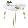 thumbnail image 4 of JINS&VICO Marble Iron Feet Coffee Table Side 2 Sets White the big one 31.89 x 31.89 x 16.93 inch and the other 20.08 x 20.08 x 22.83 inch, 4 of 7