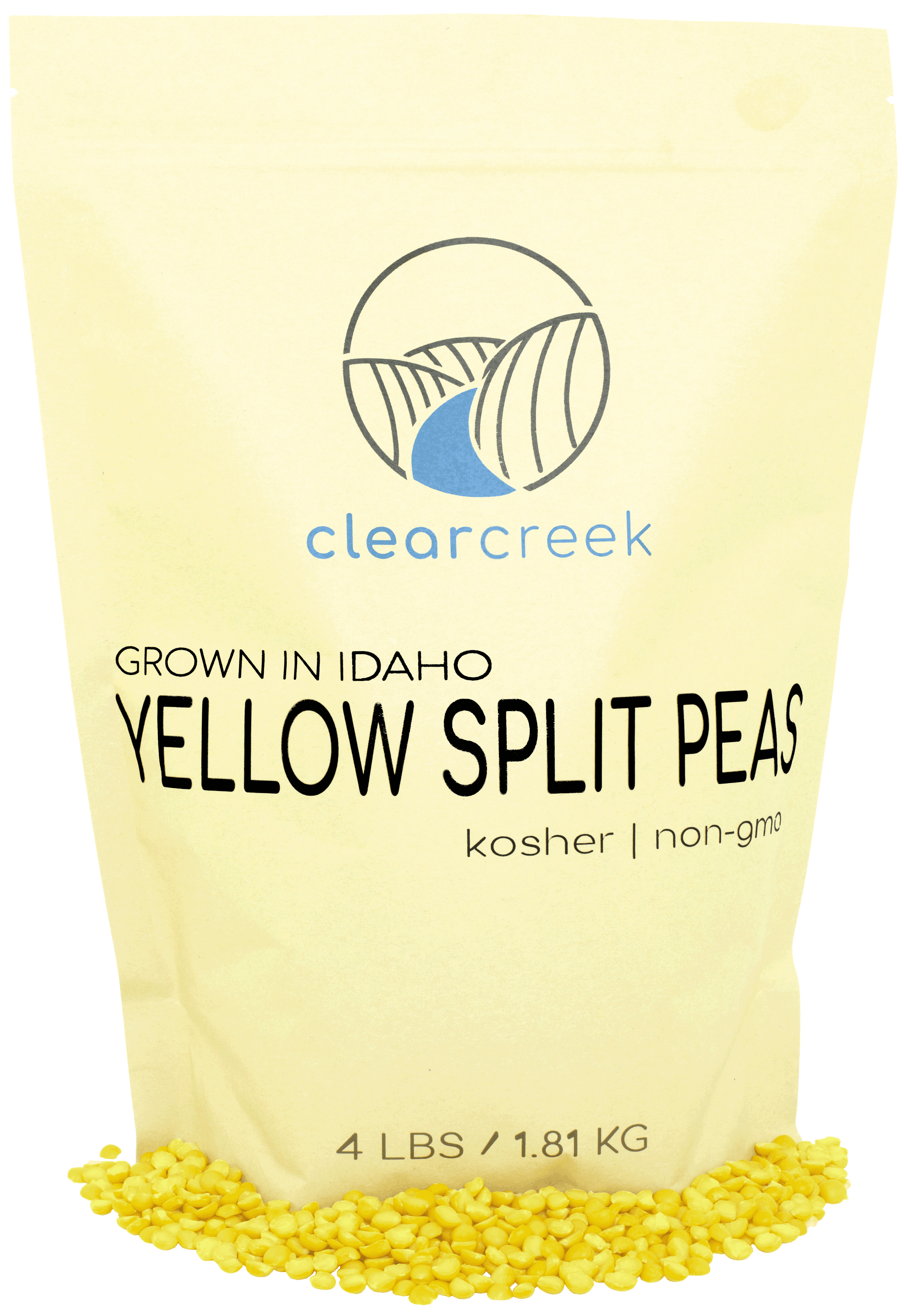Yellow Split Peas Idaho Grown • Dried • 4 lb Kraft Bag • NonGMO