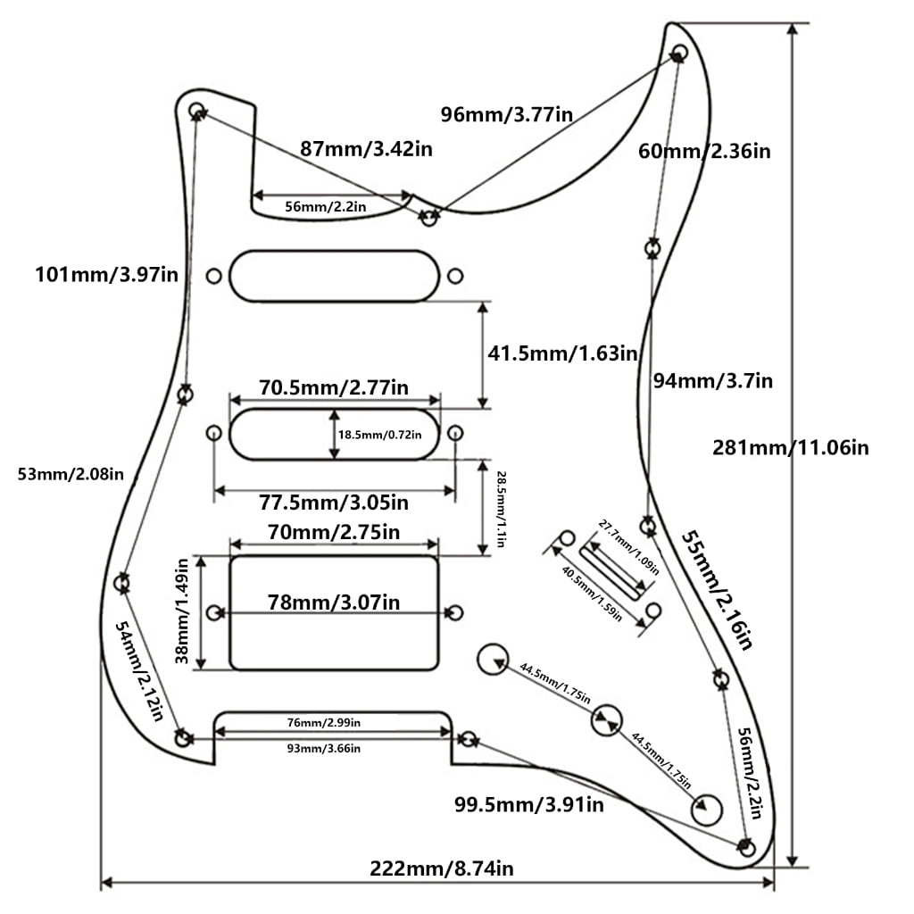 Electric Guitar Pickguard Assembly Scratch Plate Guitar Accessory Guitar Back Plate Scratchplate Suitable for Guitar
