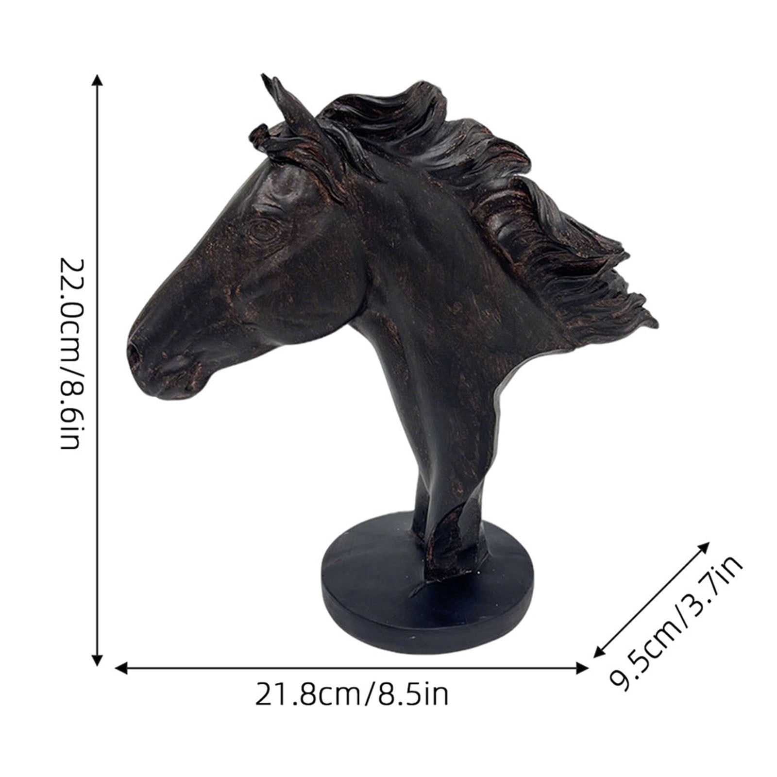 Bristle Horse Head Desk Ornament, Minimalist Modern Sculpture For Home Office Shelf Decoration Equestrian Lovers Art Display And Creative Workspace Accent