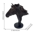 thumbnail image 2 of Escultura minimalista de cabeza de caballo para escritorio | Decoración moderna con melena de cerdas para el hogar, la oficina o la estantería | Base de resina con acabado negro mate | Regalo para, 2 of 6