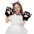 thumbnail image 4 of Joyfy 5 Pcs Cat Costume Accessory Set for Adults & Kids，Kitty Halloween Costume with Cat Ears Headband, Paws Gloves Bow Tie Tail for Party Cosplay, 4 of 8