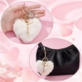 thumbnail image 3 of 1pc Heart Pom Pom Keychains Fuzzy Ball Keychain with Imitation Pearl Fluffy Keyring for Gifts Bag Decoration Fibre, 3 of 8