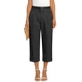 thumbnail image 5 of Wutalume Women's Solid Color Casual Fashion Breathable Loose Cotton Linen Capri Pants Summer Beach Vacation Trousers,Black 2XL, 5 of 5