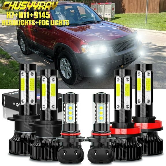 CHUSYYRAY White LED 6000K Automotive Bulb fits Ford ESCAPE 6 Pack