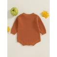 thumbnail image 5 of aturustex Halloween Clothes for Baby Girls Boys Sweater Rompers 0-18M Infant Pumpkin Letter Embroidery Pullovers Bodysuits Long Sleeve Jumpsuits Toddler Fashion Cute Thick Cozy Warm Fall Outfits, 5 of 7