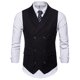 thumbnail image 1 of Chaleco de traje cruzado con solapa para hombre Chaleco informal elegante de color sólido, 1 of 3