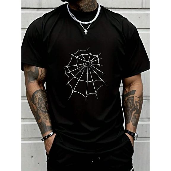 100% Cotton Spider Web Cobweb Halloween Costume T-Shirt Summer Men For Top