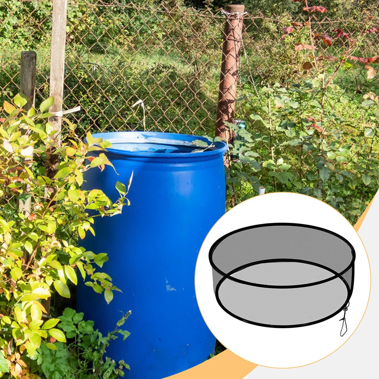 simhoa Rain Barrel Mesh Cover Water Collection Buckets Cover Accessory Practical Easy to Install Premium Rain Barrel Netting Screen 95cmx95cmx25cm