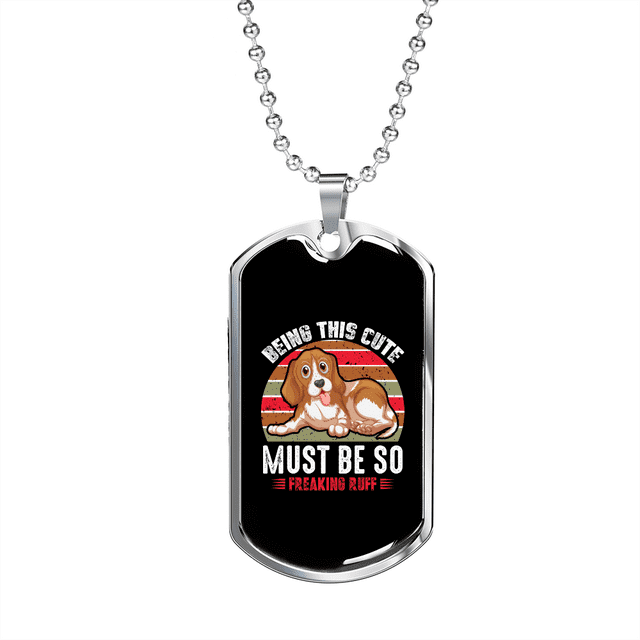 Tre Ce Collier Mignon en Acier Inoxydable Ou en or 18 Carats Chien Tag 24" Chaîne