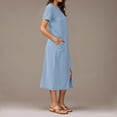 thumbnail image 7 of Ashirexll Midi Dresses for Women, Flowy Dresses for Women, Summer Casual Gradual Color Short Sleeve V-Neck Long Dress, 7 of 7