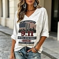 thumbnail image 5 of 9/11 25th Anniversary Shirt Womens WE Will Never Forget Tee Shirts | Lightweight Fabric, V Neck Short Sleeve Tops, American Flag, 2001-2026 25Th Anniversary Tops, Patriotic Honor Tee Shirt White,4XL, 5 of 6