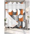 thumbnail image 4 of Orange Grey, No Hook Shower Curtain Waterproof, Bathroom Curtains with Snap in Liners and See Through Top Window, Abstract Modern Geometric Watercolor Hotel Style Bathtub Curtains Shower 72"Wx78"L, 4 of 8