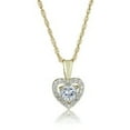 thumbnail image 5 of AVORA 14K Yellow Gold April Birthstone-Created White Sapphire with Simulated Diamond CZ Heart Pendant Necklace with 18" Chain, 5 of 5