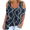 thumbnail image 1 of Elegante mujer cuello redondo impresión manga corta camiseta blusa Tops sudadera OAVQHLG3B Store lin121212, 1 of 4