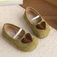 thumbnail image 4 of ZACPNCV Girls Velvet Heart Shoes Soft Sole Suede Bow Flats Mary Jane Princess Casual Party, 4 of 5