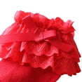 thumbnail image 5 of Infant Baby Girl Short Socks Solid Color Lace Eyelet Ruffled Bowknot Non-Slip Soft Ankle Socks Slippers, 5 of 5