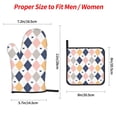 thumbnail image 4 of ZNDUO Oven Mitts and Pot Holders Sets, Geometry Hearts Art Design Pattern Non-Slip Cooking Oven Mitt, 4 of 8