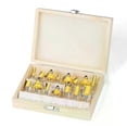 thumbnail image 1 of 15PCS 1/4in 1/2in 6mm 8mm Shank Router Bit Set Trimming Straight Beading Milling Cutter Carbide Cutting Woodworking Tools, 1 of 5