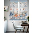 thumbnail image 3 of Orange Blue Starfish Coastal Sheer Curtains 63 Inch Length 2 Panels Set, Beach Nautical Coral Shell Vintage Voile Window Treatment Curtains Sheers Drapes for Bedroom/Living Room/Kitchen 52x"63"x2, 3 of 7