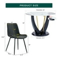 thumbnail image 3 of LUFTUT 5-Piece Dining Table Set, 42" Faux Marble Round Kitchen Table with 4 Black PU Upholstered Chairs for Small Spaces, 3 of 9