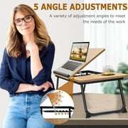 Laptop Bed Tray Table, Foldable Lap Desk for Bed and Sofa, Laptop Desk Notebook Stand for Eating Breakfast, Reading Book, Watching Movie on iPad,Walnut