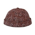 thumbnail image 1 of Gorro estilo yuppie con diseño retro de flor de anacardo y melón de estilo europeo y americano, gorro de piso estampado a la moda para primavera y otoño para hombre, gorro estilo pícaro, 1 of 6